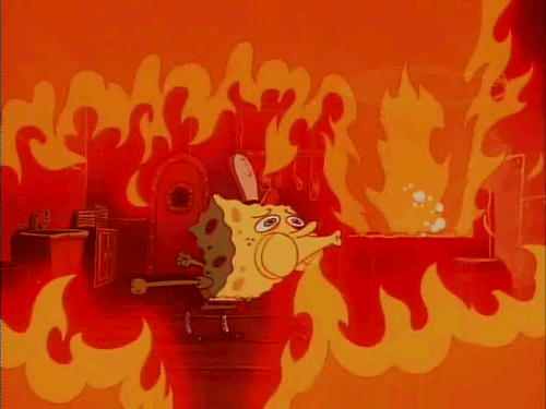 spongebob fire panic.gif